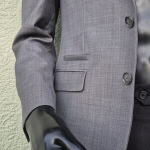 Express Men's Silver Grey Fitted Luxe Blazer/Sport Coat